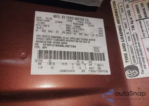 2008 Ford Expedition Eddie Bauer/King Ranch from USA, damaged, VIN 1FMFU18548LA67324